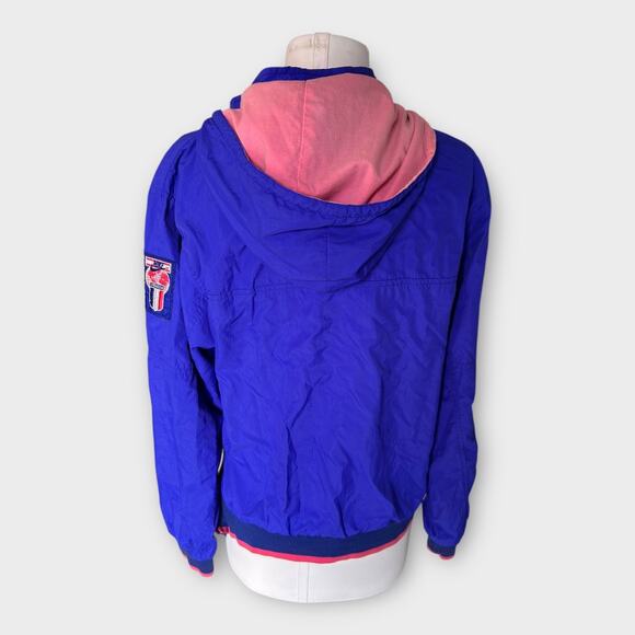 Vintage 90s Nike International Half-Zip Windbreaker Jacket Blue Pink Size M - Picture 6 of 8